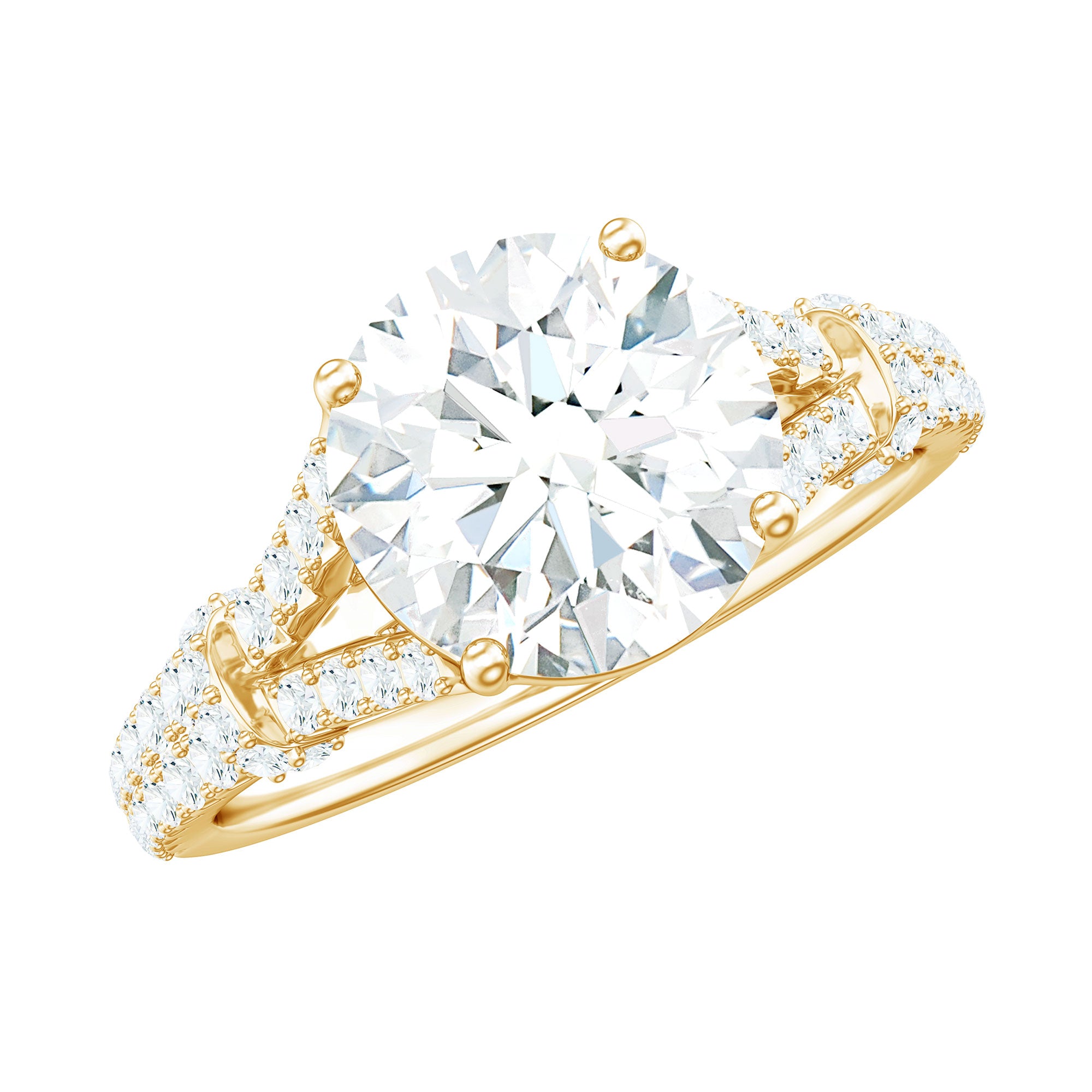 Rosec Jewels-Certified Brilliant Cut Diamond Split Shank Engagement Ring