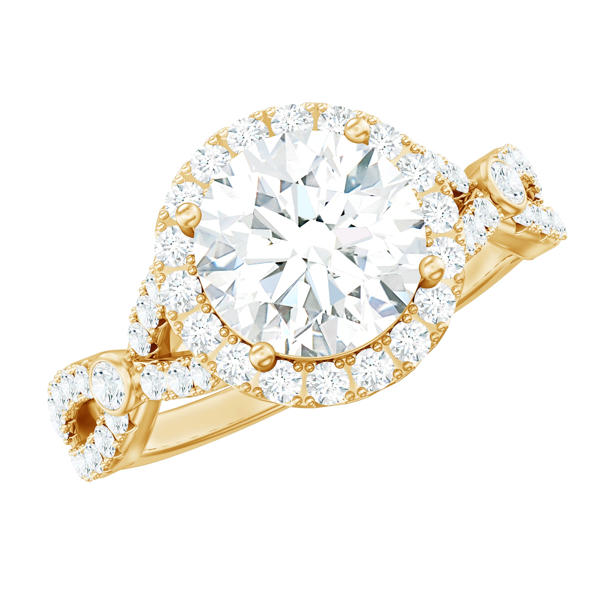 Rosec Jewels-Lab Created Diamond Criss Cross Engagement Ring For Women