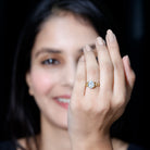 Oval Lab Grown Diamond Hidden Halo Engagement Ring Lab - ( EF-VS ) - Rosec Jewels