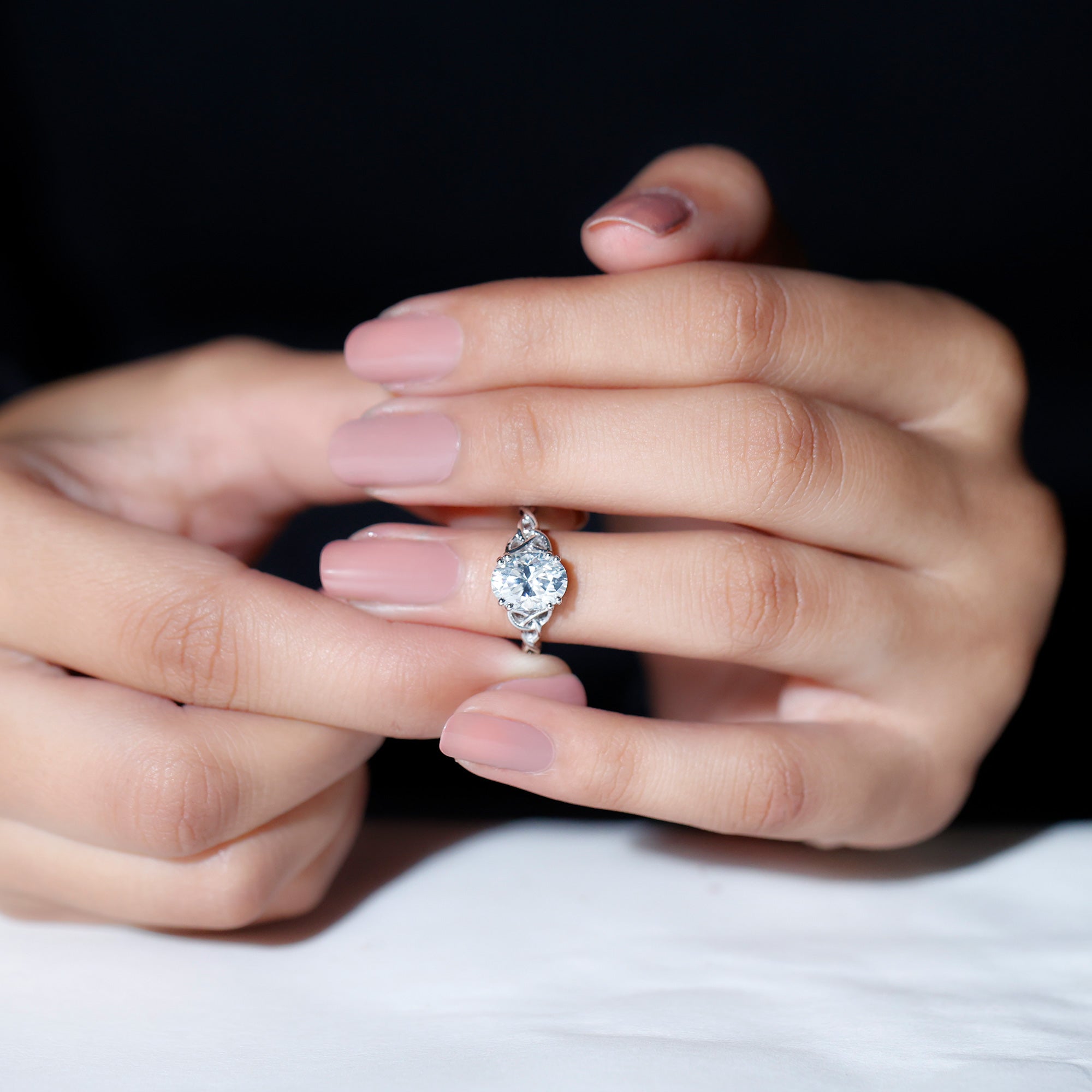 Rosec Jewels-Women Lab Grown Diamond Celtic Knot Engagement Ring