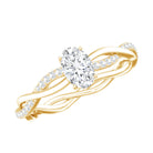 Lab Grown Diamond Promise Ring With Twisted Shank Lab - ( EF-VS ) - Rosec Jewels