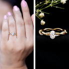 Lab Grown Diamond Promise Ring With Twisted Shank Lab - ( EF-VS ) - Rosec Jewels