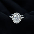 Rosec Jewels-Brilliant Cut Oval Lab Grown Diamond Halo Engagement Ring