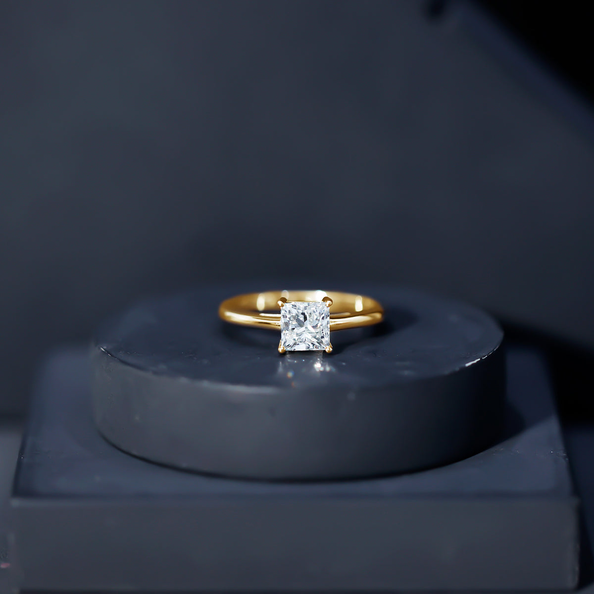 1.2 Carat Certified Lab Grown Diamond Square Cut Engagement Ring Lab - ( EF-VS ) - Rosec Jewels