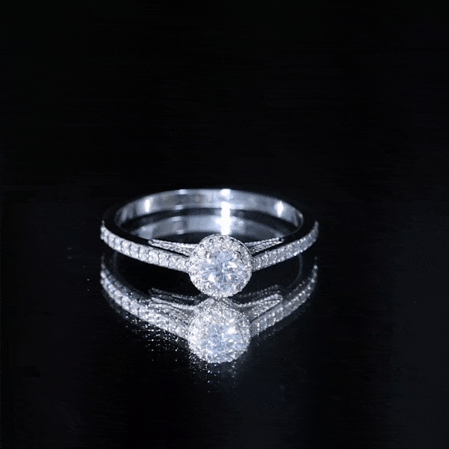 Diamond Vintage Looking Engagement Ring Lab - ( EF-VS ) - Rosec Jewels