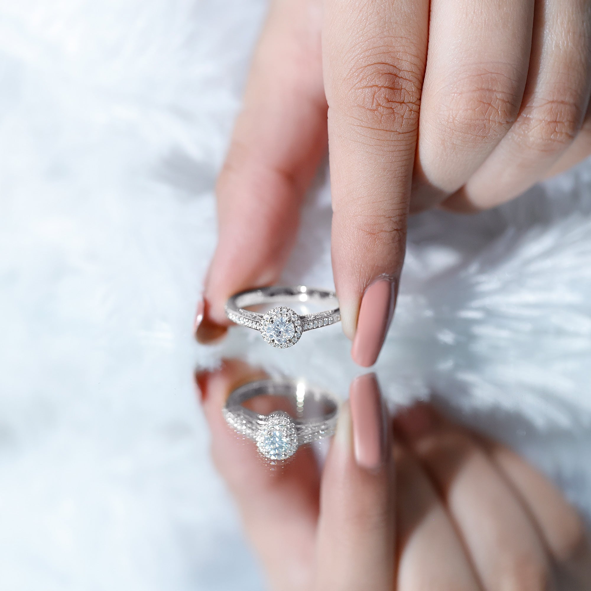 Rosec Jewels-Diamond Vintage Looking Engagement Ring