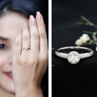 Diamond Vintage Looking Engagement Ring Lab - ( EF-VS ) - Rosec Jewels