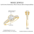 Diamond Vintage Looking Engagement Ring Lab - ( EF-VS ) - Rosec Jewels