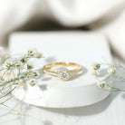 Diamond Vintage Looking Engagement Ring Lab - ( EF-VS ) - Rosec Jewels