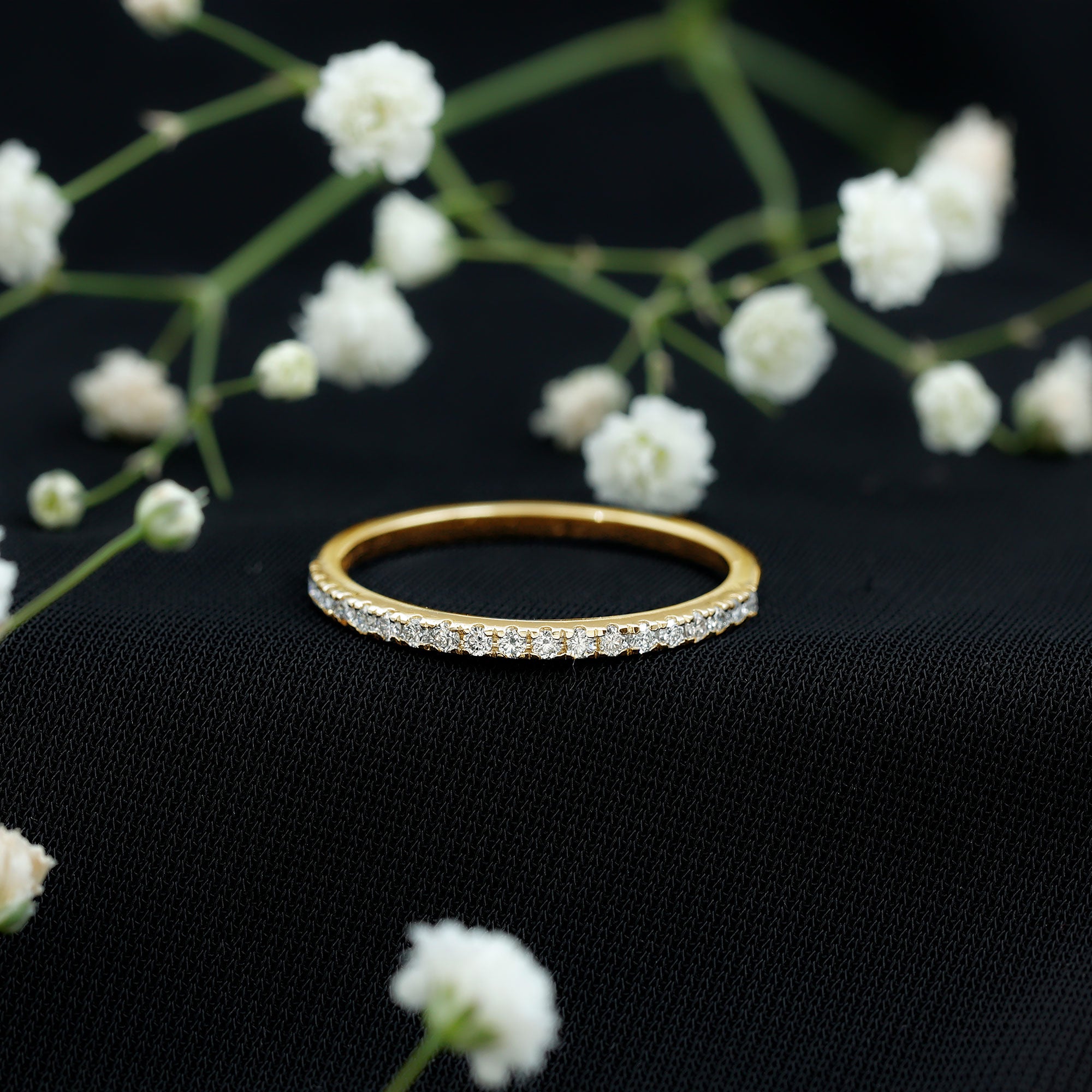 Rosec Jewels-Lab Created Diamond Simple Eternity Ring in Pave Setting