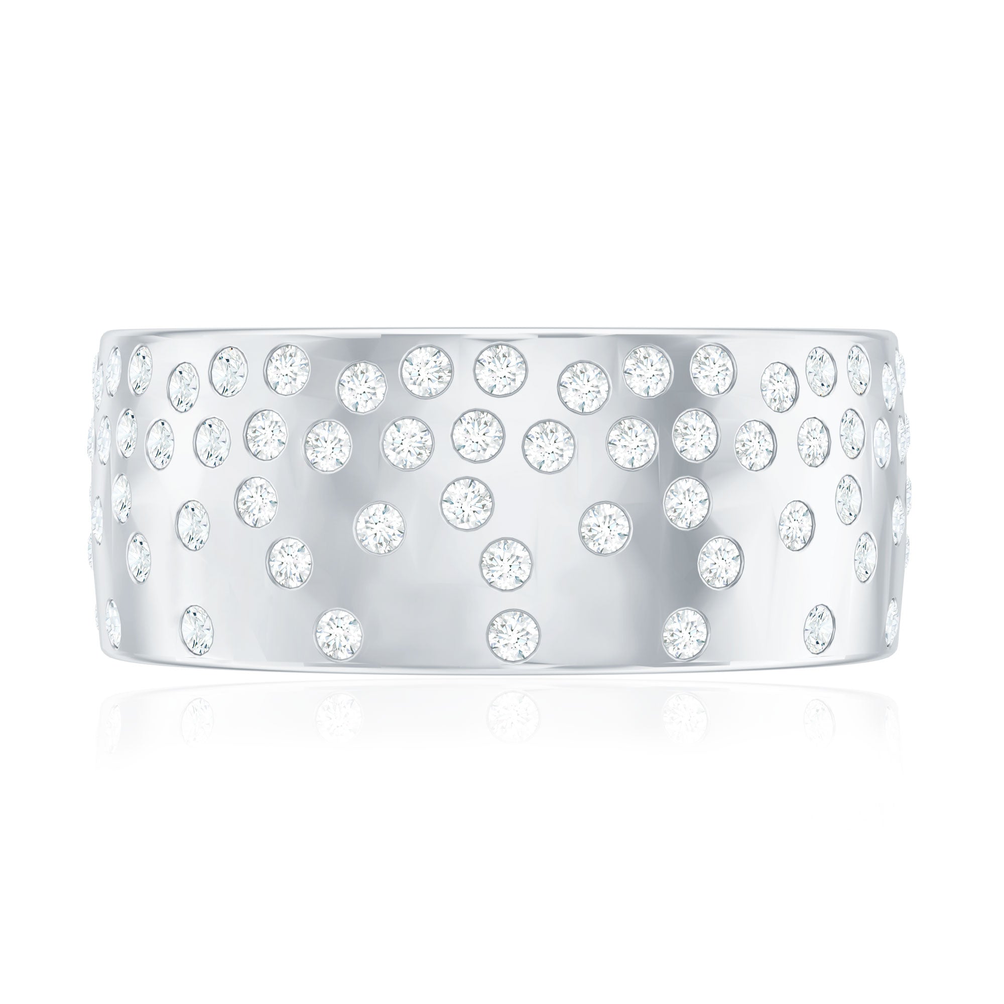 Certified Lab Grown Diamond Wedding Band in Flush Setting Lab - ( EF-VS ) - Rosec Jewels