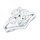 Rosec Jewels-Bezel Set Lab Created Diamond Cluster Wedding Ring Set