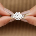 Rosec Jewels-Bezel Set Lab Created Diamond Cluster Wedding Ring Set