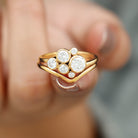 Rosec Jewels-Bezel Set Lab Created Diamond Cluster Wedding Ring Set