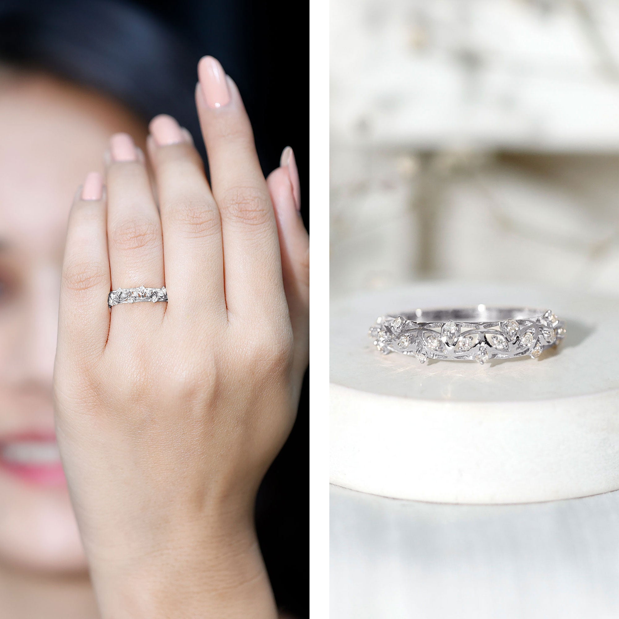 Rosec Jewels-Designer Lab Grown Diamond Wedding Band For Women