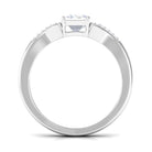 Emerald Cut Lab Diamond Engagement Ring With Split Shank Ring Lab - ( EF-VS ) - Rosec Jewels