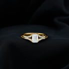 Rosec Jewels-Emerald Cut Lab Diamond Engagement Ring With Split Shank Ring