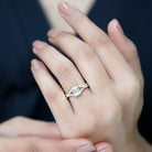 Rosec Jewels-Emerald Cut Lab Diamond Engagement Ring With Split Shank Ring