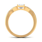 Emerald Cut Lab Diamond Engagement Ring With Split Shank Ring Lab - ( EF-VS ) - Rosec Jewels