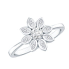 Brilliant Cut Lab Grown Diamond Flower Cocktail Ring Lab - ( EF-VS ) - Rosec Jewels
