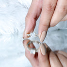 Rosec Jewels-Brilliant Cut Lab Grown Diamond Solitaire Double Band Ring for Women