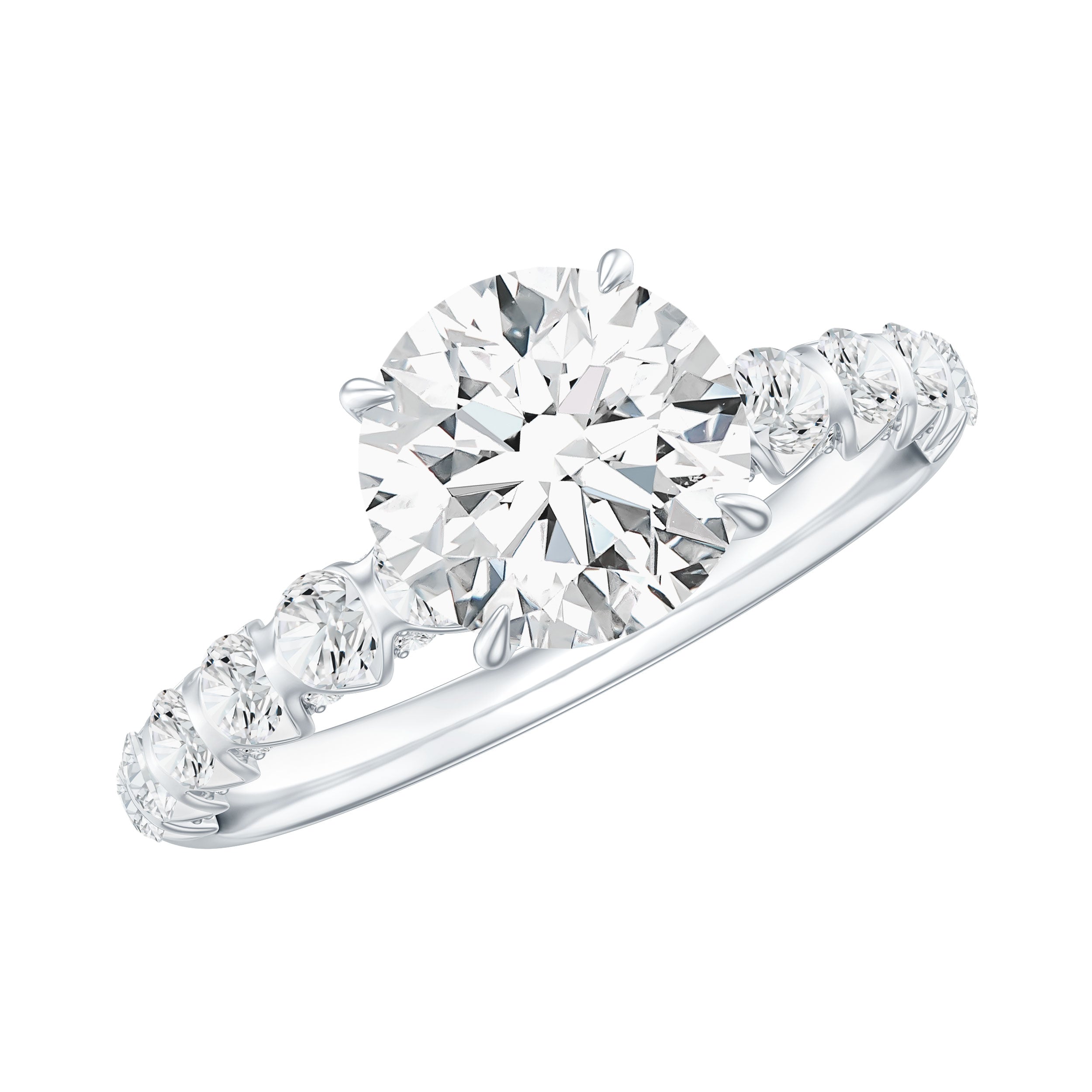 Certified 7 MM Lab Grown Diamond Solitaire Engagement Ring