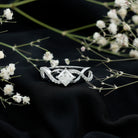 Rosec Jewels-Lab Diamond Crossover Ring with Side Stones