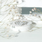 Rosec Jewels-Lab Diamond Crossover Ring with Side Stones