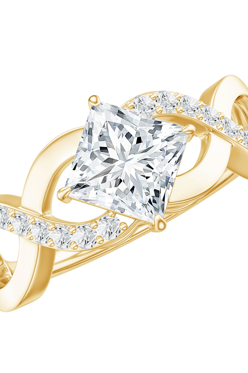 Rosec Jewels Lab Diamond Crossover Ring with Side Stones