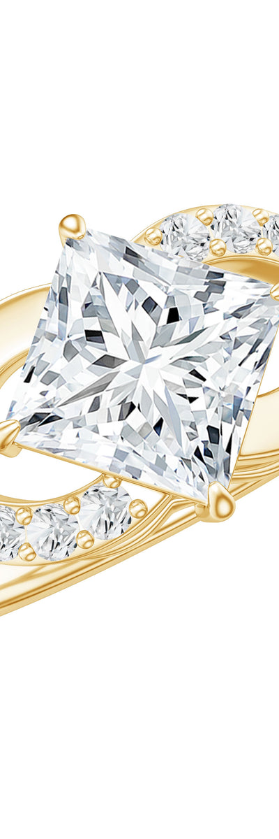 Rosec Jewels Lab Diamond Crossover Ring with Side Stones