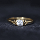 Certified Cushion Cut Diamond Knot Promise Ring Lab - ( EF-VS ) - Rosec Jewels