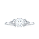 Certified Cushion Cut Diamond Knot Promise Ring Lab - ( EF-VS ) - Rosec Jewels