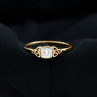 Rosec Jewels-Certified Cushion Cut Diamond Knot Promise Ring