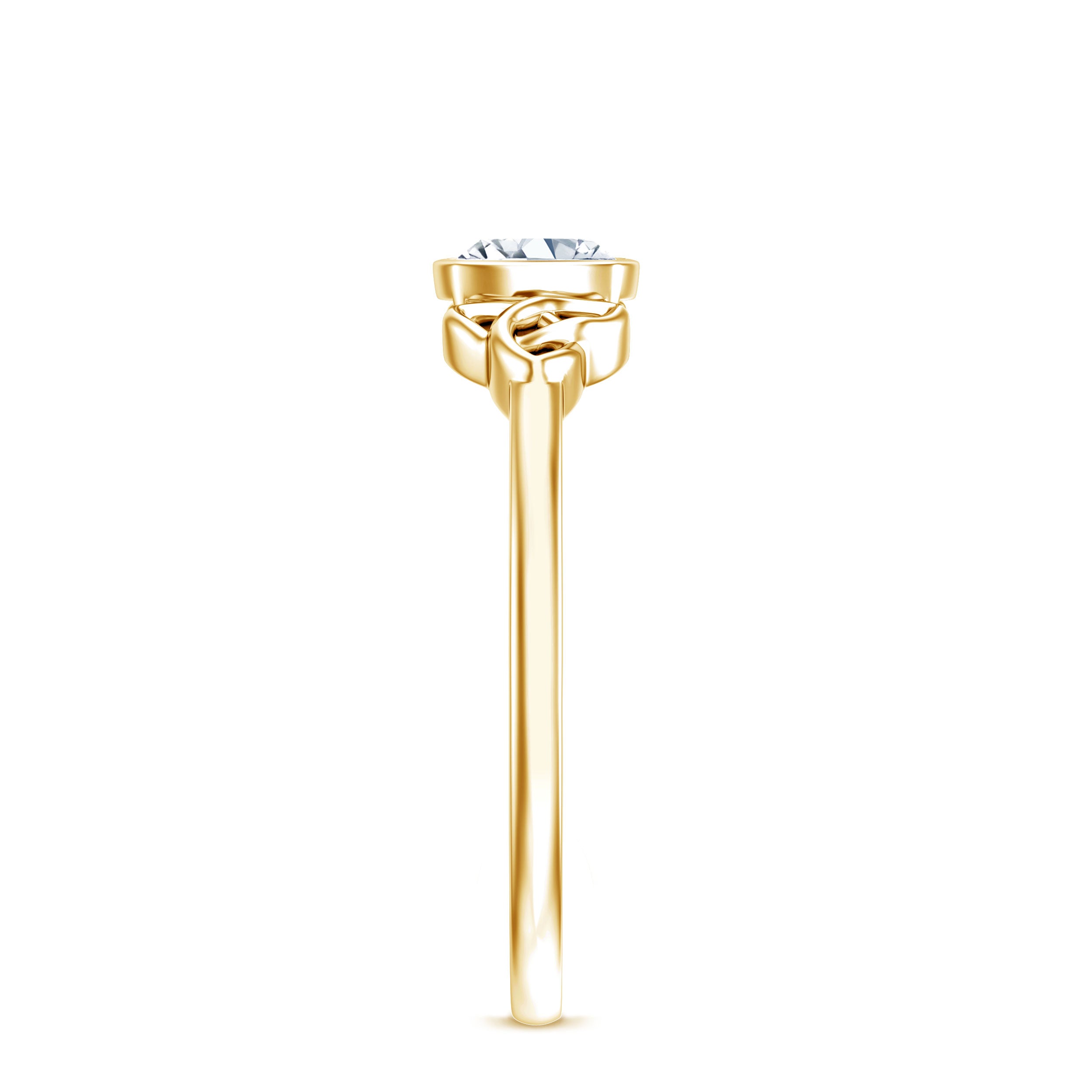 Certified Cushion Cut Diamond Knot Promise Ring Lab - ( EF-VS ) - Rosec Jewels