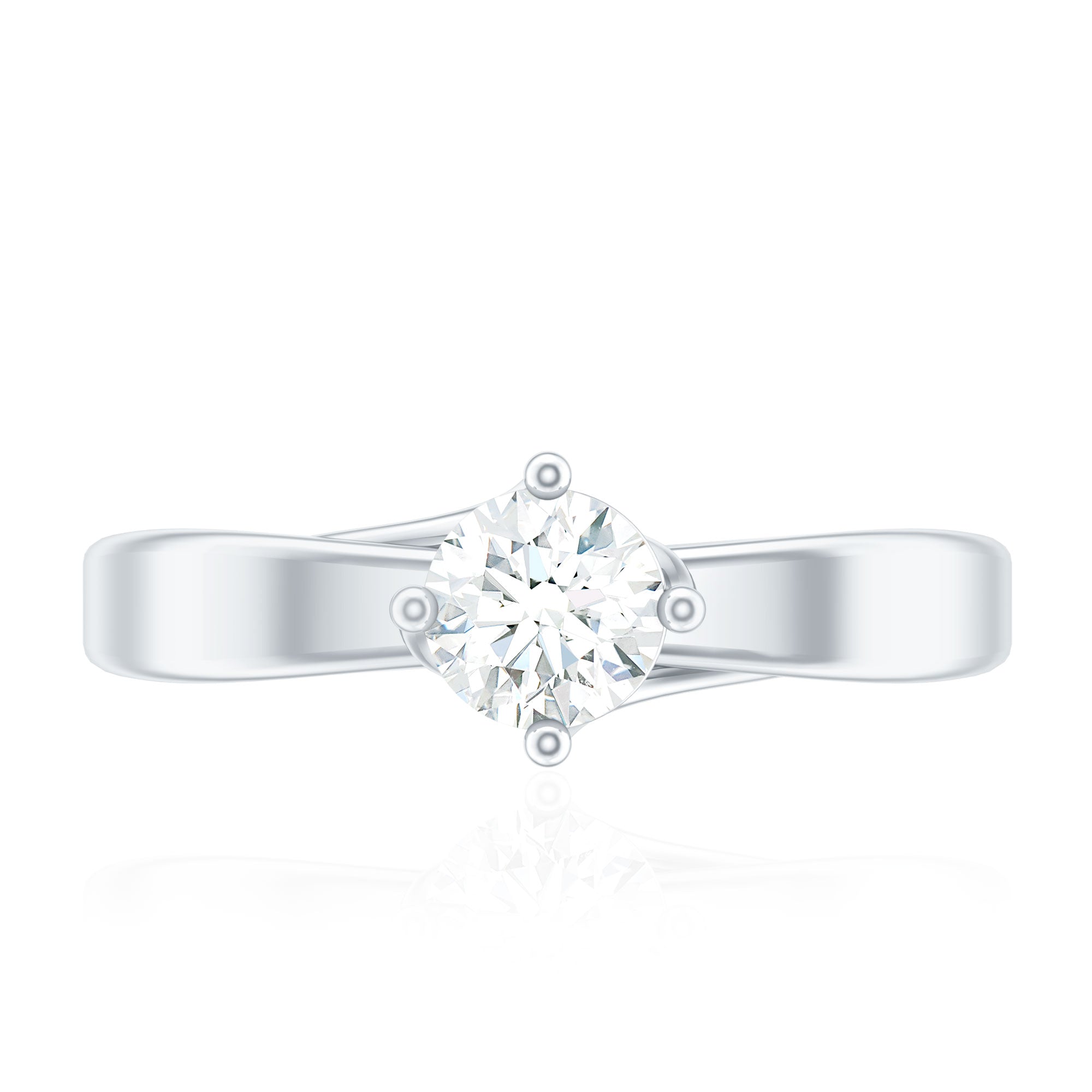 Rosec Jewels-Lab Grown Diamond Solitaire Ring With 4 Prong Diagonal Set