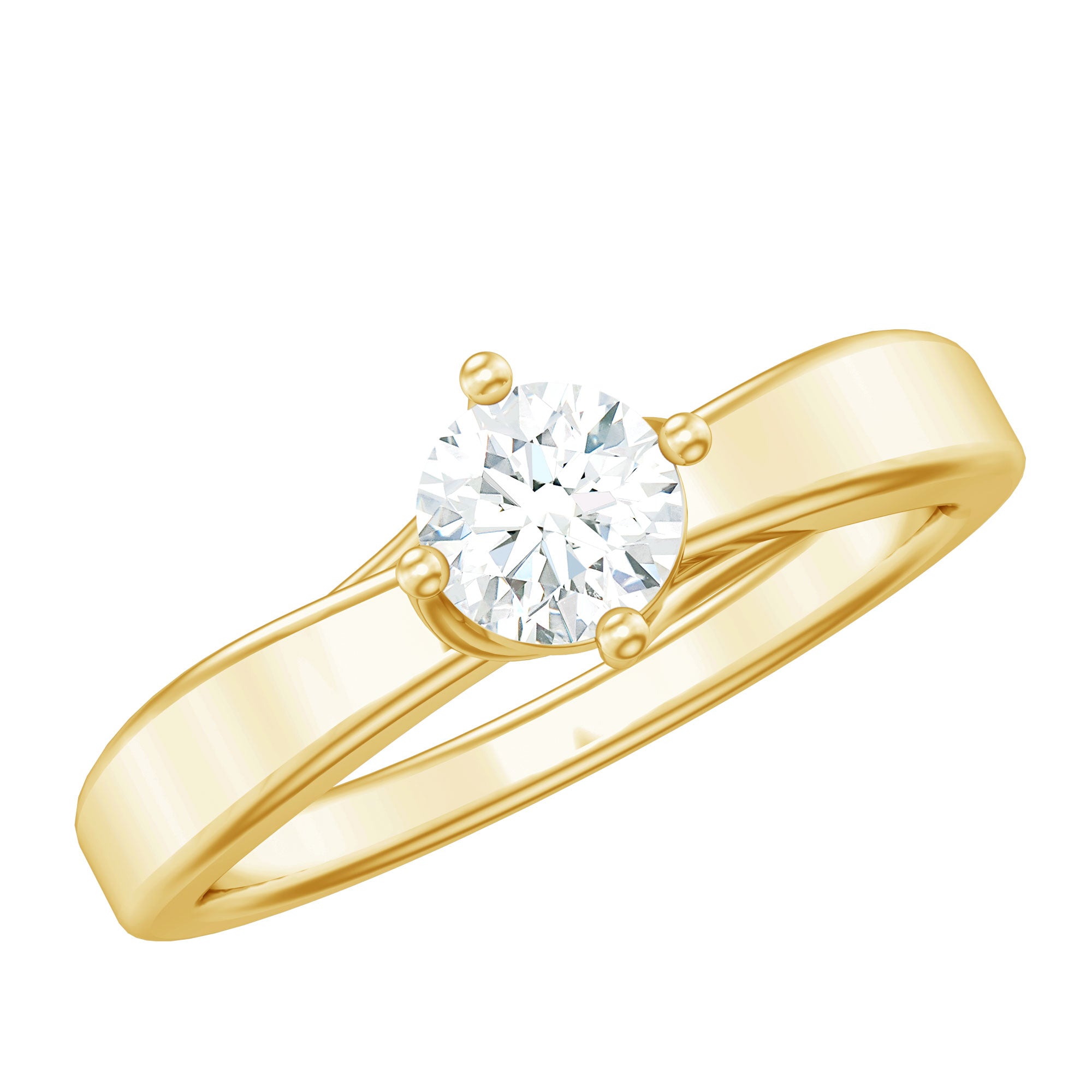 Rosec Jewels-Lab Grown Diamond Solitaire Ring With 4 Prong Diagonal Set