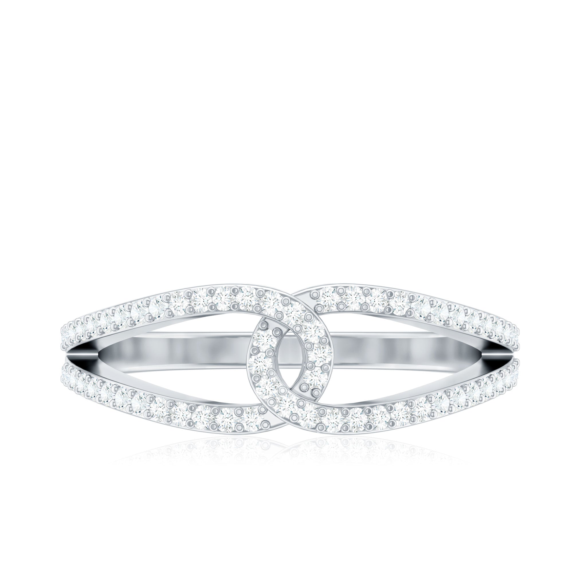 Brilliant Cut Lab Created Diamond Knot Anniversary Ring for Her Lab - ( EF-VS ) - Rosec Jewels