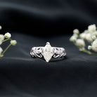 Rosec Jewels-Marquise Cut Lab Grown Diamond Solitaire Filigree Engagement Ring