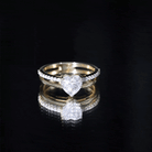 7 MM Heart Shape Lab Grown Diamond Double Band Solitaire Ring Lab - ( EF-VS ) - Rosec Jewels