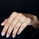 Rosec Jewels-Round Brilliant Cut Lab Diamond Promise Ring with Side Stones