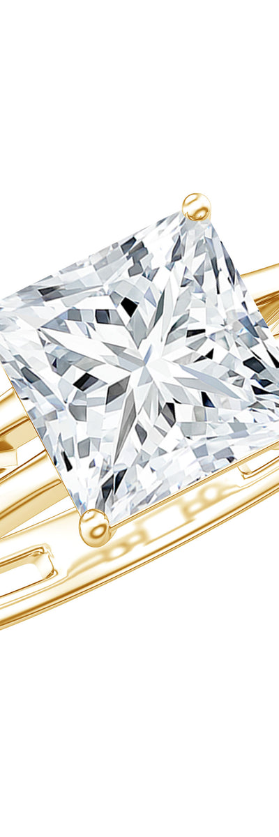 Rosec Jewels Princess Cut Lab Grown Diamond Double Band Ring