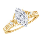 Lab Grown Diamond Marquise Engagement Ring with Celtic Knot Detail Lab - ( EF-VS ) - Rosec Jewels