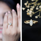 Rosec Jewels-Certified 1 CT Marquise Diamond Solitaire Ring with Side Stones