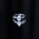 Pear Cut Diamond Classic Engagement Ring Lab - ( EF-VS ) - Rosec Jewels