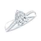 Pear Cut Diamond Classic Engagement Ring Lab - ( EF-VS ) - Rosec Jewels