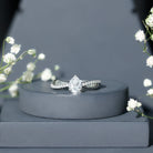 Pear Cut Diamond Classic Engagement Ring Lab - ( EF-VS ) - Rosec Jewels