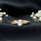 Pear Cut Diamond Classic Engagement Ring Lab - ( EF-VS ) - Rosec Jewels