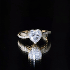 Lab Grown Diamond Heart Engagement Ring With Bypass Details Lab - ( EF-VS ) - Rosec Jewels