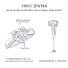 Lab Grown Diamond Heart Engagement Ring With Bypass Details Lab - ( EF-VS ) - Rosec Jewels