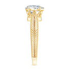 6X8 mm Pear Lab Created Diamond Filigree Engagement Ring Lab - ( EF-VS ) - Rosec Jewels
